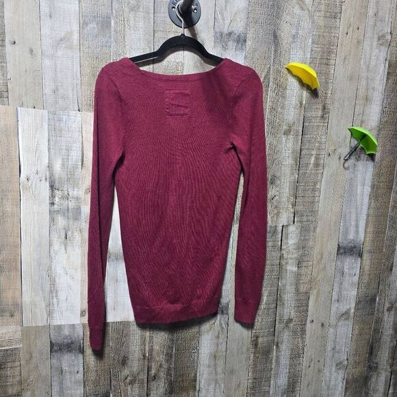 Hollister Vintage Y2K Maroon Knit Cardigan Sweater - Picture 3 of 5